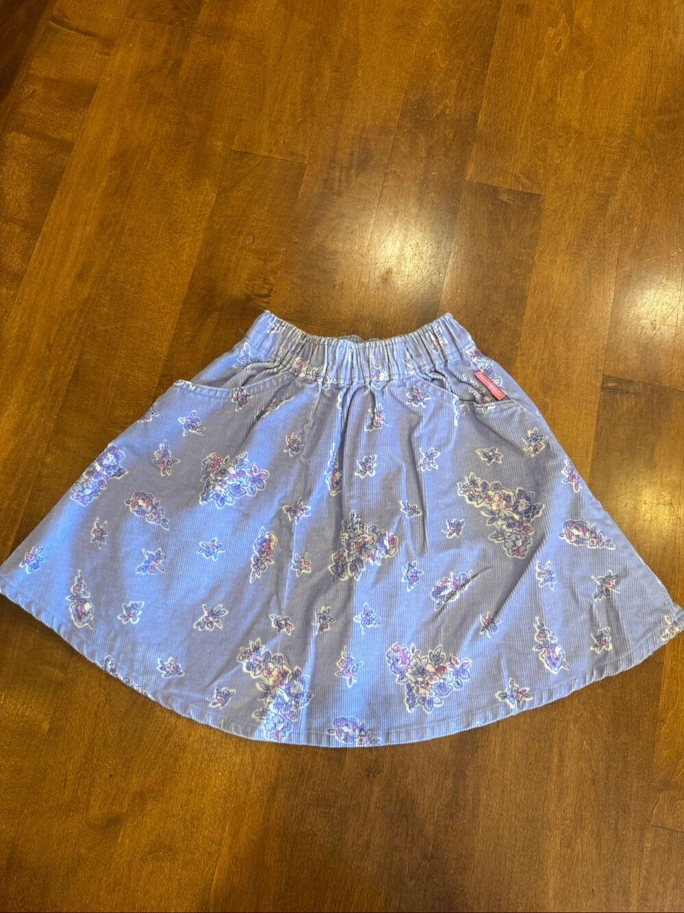 Vintage OshKosh B’Gosh Girls Size 5 Purple Floral Corduroy Lined Skirt